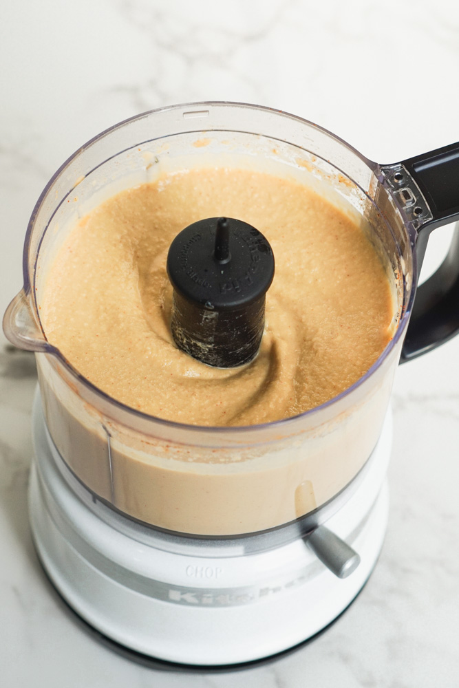 Healthy Homemade Hummus in food processor