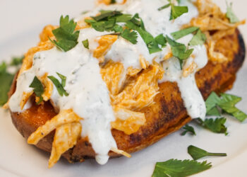 buffalo chicken stuffed sweet potato