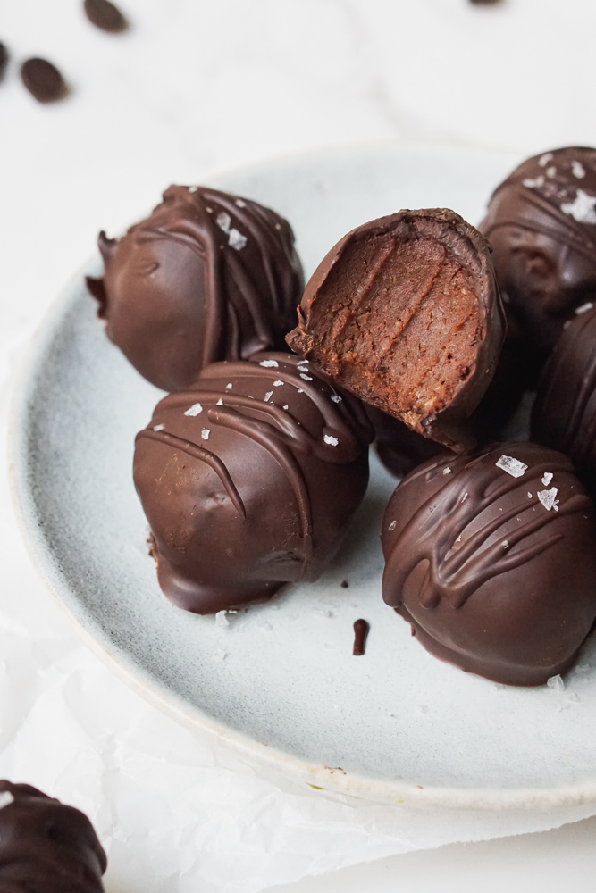 high protein chocolate chickpea truffles