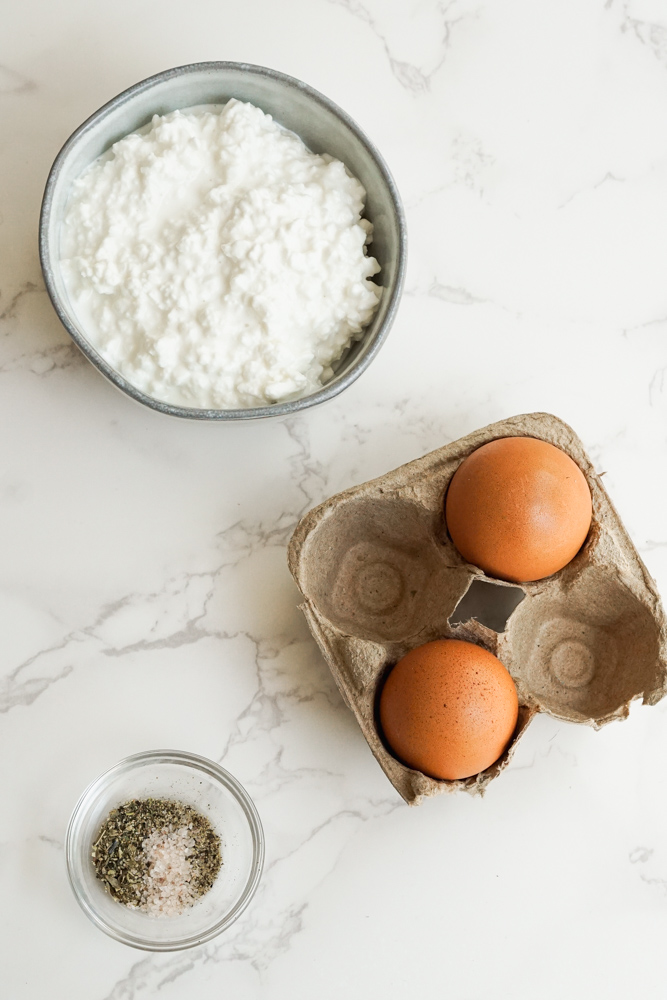 cottage cheese, eggs and seasoning